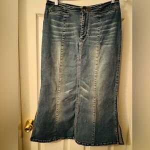 Y2K Denim midi skirt, size 13/14